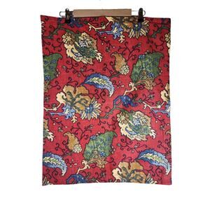 LEGACY Made in USA Red Floral Heavy Cotton Weave STANDARD Pillow Sham - set of 2